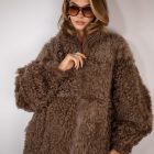 Дублянка з натуральної шкіри в темно-бежевому кольорі,двохстороння 3