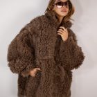 Дублянка з натуральної шкіри в темно-бежевому кольорі,двохстороння 4