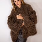 Дублянка з натуральної шкіри в темно-бежевому кольорі,двохстороння 2