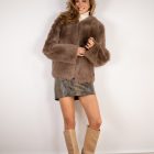 Дублянка з натуральної шкіри в бежевому кольорі,двохстороння 8