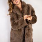 Дублянка з натуральної шкіри в темно-бежевому кольорі,двохстороння 2