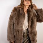 Дублянка з натуральної шкіри в темно-бежевому кольорі,двохстороння 3