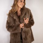 Дублянка з натуральної шкіри в темно-бежевому кольорі,двохстороння 4