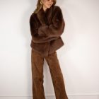 Дублянка з натуральної шкіри в коричневому кольорі,двохстороння 6