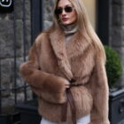 Дублянка з натуральної шкіри в коричневому кольорі,двохстороння 3