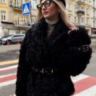 Дублянка з натуральної шкіри в чорному кольорі,двохстороння 3