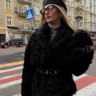 Дублянка з натуральної шкіри в чорному кольорі,двохстороння 4