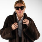 Шуба з натурального хутра норки в коричневому кольорі 5