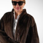 Шуба з натурального хутра норки в коричневому кольорі 9