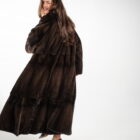 Шуба з натурального хутра норки в коричневому кольорі 16