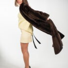 Шуба з натурального хутра норки в коричневому кольорі 17