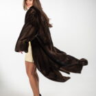 Шуба з натурального хутра норки в коричневому кольорі 18