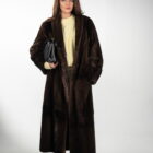 Шуба з натурального хутра норки в коричневому кольорі 6