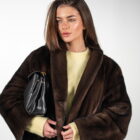 Шуба з натурального хутра норки в коричневому кольорі 11