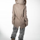 Пальто з кашеміру в бежевому кольорі, капюшон оздоблений натуральним хутром із соболя 11