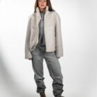 Дублянка з натуральної шкіри в кремовому кольорі,двохстороння 12