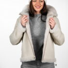 Дублянка з натуральної шкіри в кремовому кольорі,двохстороння 17