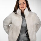 Дублянка з натуральної шкіри в кремовому кольорі,двохстороння 10