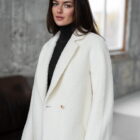 Пальто з альпаки в молочному кольорі 15