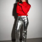 Штани з натуральної шкіри в сірому кольорі 14