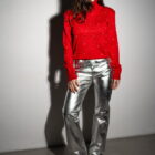 Штани з натуральної шкіри в сірому кольорі 4