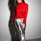 Штани з натуральної шкіри в сірому кольорі 8