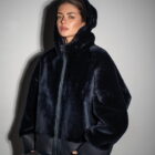 Дублянка з натуральної шкіри в темно-синьому кольорі,двохстороння 8