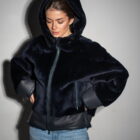 Дублянка з натуральної шкіри в темно-синьому кольорі,двохстороння 9