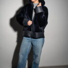 Дублянка з натуральної шкіри в темно-синьому кольорі,двохстороння 11