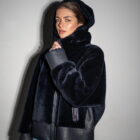 Дублянка з натуральної шкіри в темно-синьому кольорі,двохстороння 16