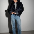 Дублянка з натуральної шкіри в темно-синьому кольорі,двохстороння 3