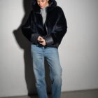 Дублянка з натуральної шкіри в темно-синьому кольорі,двохстороння 4