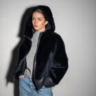 Дублянка з натуральної шкіри в темно-синьому кольорі,двохстороння 5