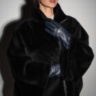 Дублянка з натуральної шкіри в чорному кольорі,двохстороння 2