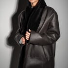 Дублянка з натуральної шкіри в коричневому кольорі,двохстороння 19