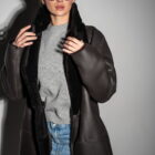 Дублянка з натуральної шкіри в коричневому кольорі,двохстороння 3