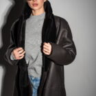 Дублянка з натуральної шкіри в коричневому кольорі,двохстороння 4