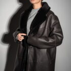 Дублянка з натуральної шкіри в коричневому кольорі,двохстороння 6