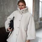 Дублянка з натуральної шкіри в кремовому кольорі,двохстороння 8