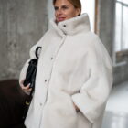 Дублянка з натуральної шкіри в кремовому кольорі,двохстороння 10