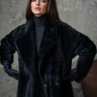 Дублянка з натуральної шкіри в темно-синьому кольорі,двохстороння 2