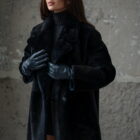 Дублянка з натуральної шкіри в темно-синьому кольорі,двохстороння 3