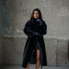 Дублянка з натуральної шкіри в темно-синьому кольорі,двохстороння 13