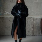 Дублянка з натуральної шкіри в темно-синьому кольорі,двохстороння 15