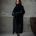 Дублянка з натуральної шкіри в темно-синьому кольорі,двохстороння 17