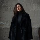 Дублянка з натуральної шкіри в темно-синьому кольорі,двохстороння 19