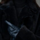 Дублянка з натуральної шкіри в темно-синьому кольорі,двохстороння 20