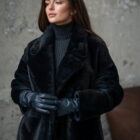 Дублянка з натуральної шкіри в темно-синьому кольорі,двохстороння 4