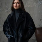 Дублянка з натуральної шкіри в темно-синьому кольорі,двохстороння 7