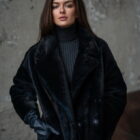 Дублянка з натуральної шкіри в темно-синьому кольорі,двохстороння 8